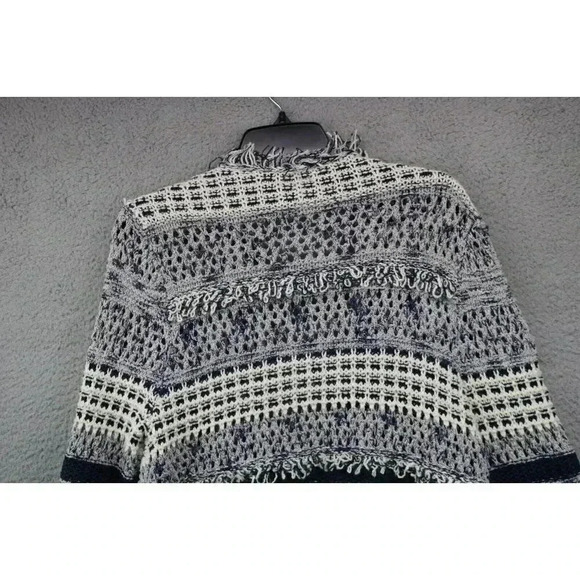 Chico's Women's Textured Open Cardigan-Size 2-Fringed - Picture 8 of 9